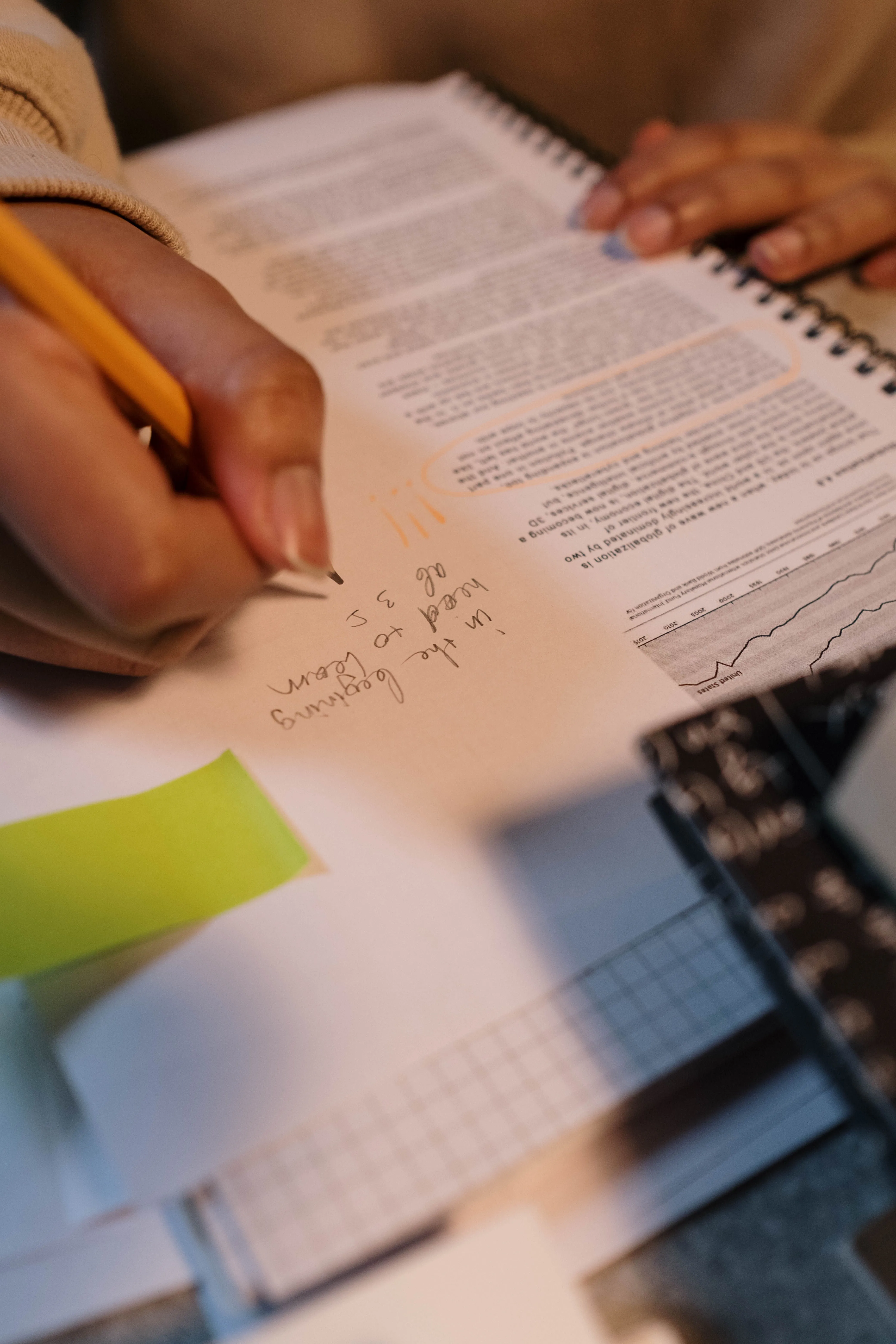 Medical student studying